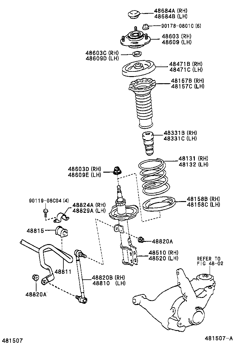 48158-02070 INSULATOR, FRONT COIL SPRING, LOWER RH product image
