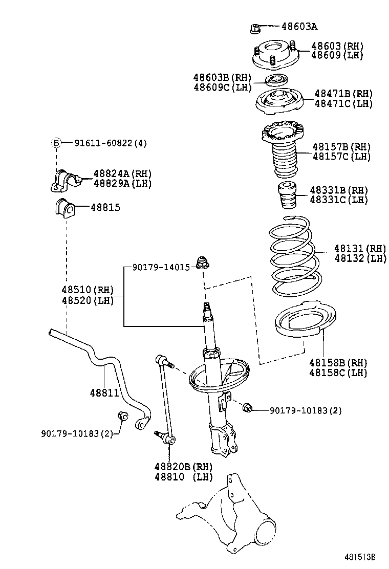 48131-06840 SPRING, FRONT COIL, RH product image