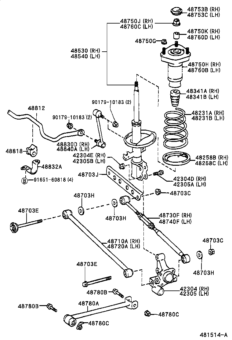 48231-06170 SPRING, COIL, REAR RH product image
