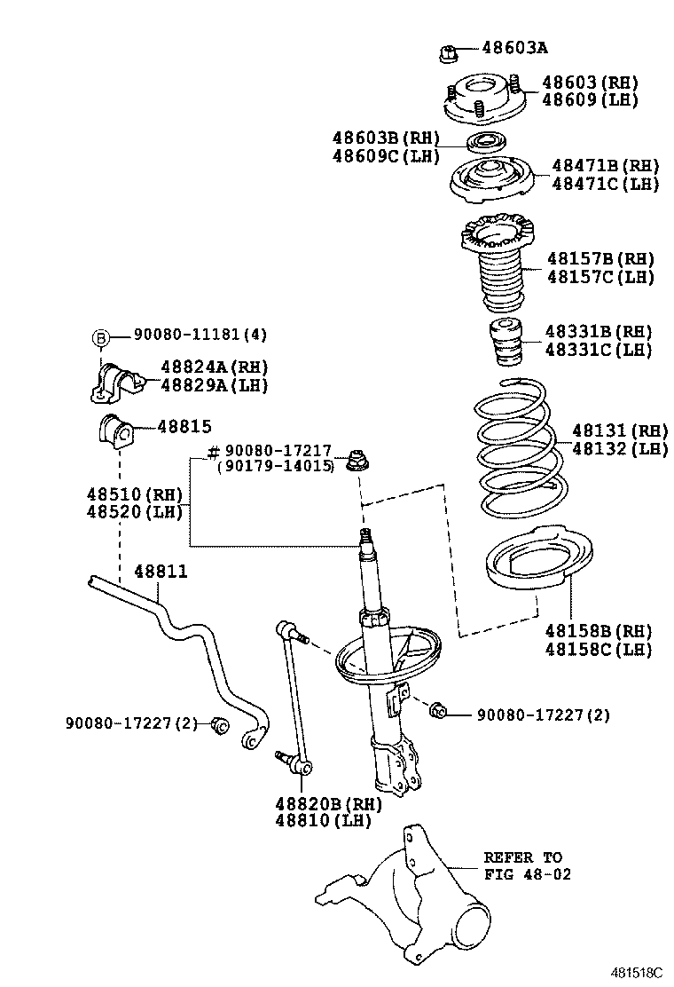 Toyota 48131-AC041 SPRING, FRONT COIL, RH