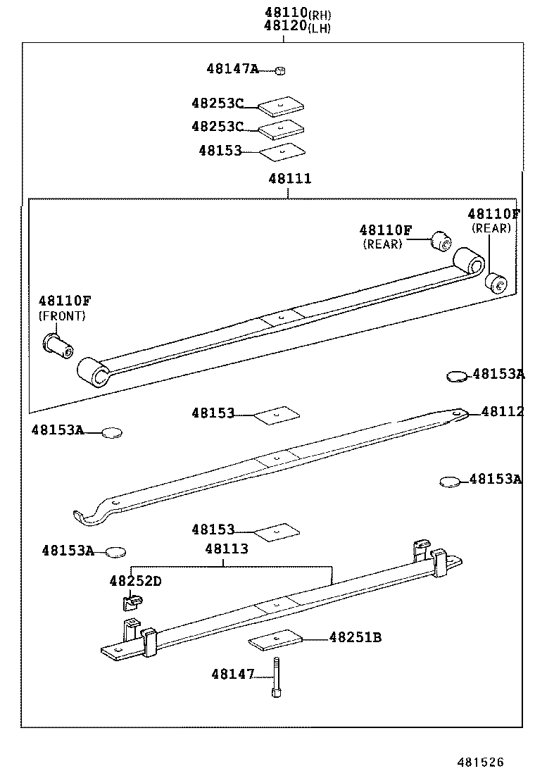 48101-37340 LEAF, FRONT SPRING, NO.1 product image