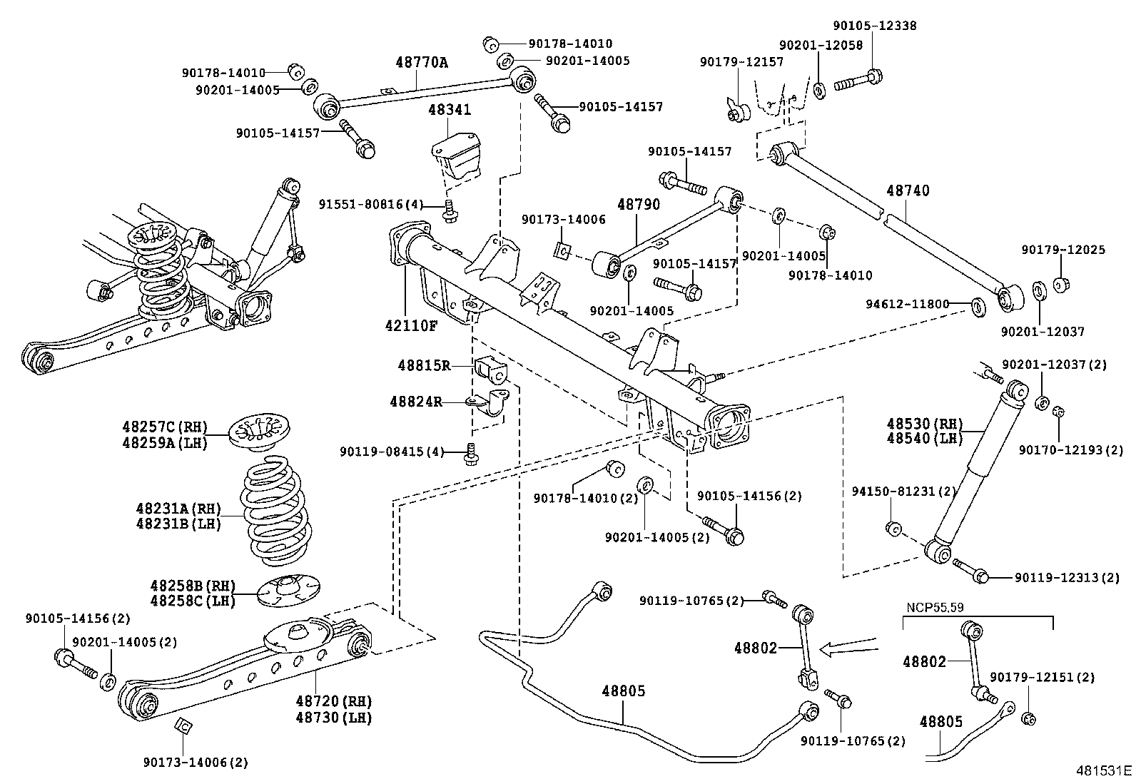 48231-52450 SPRING, COIL, REAR RH product image