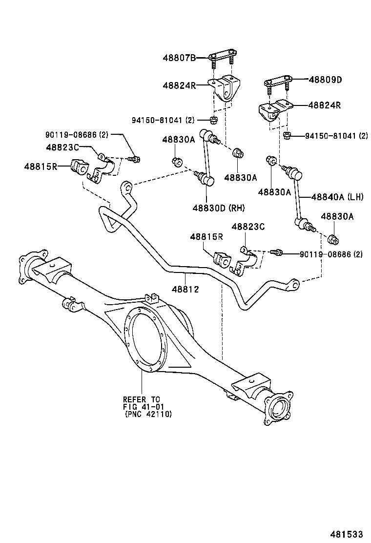 48414-34030 BRACKET, SPRING, NO.3 RH product image