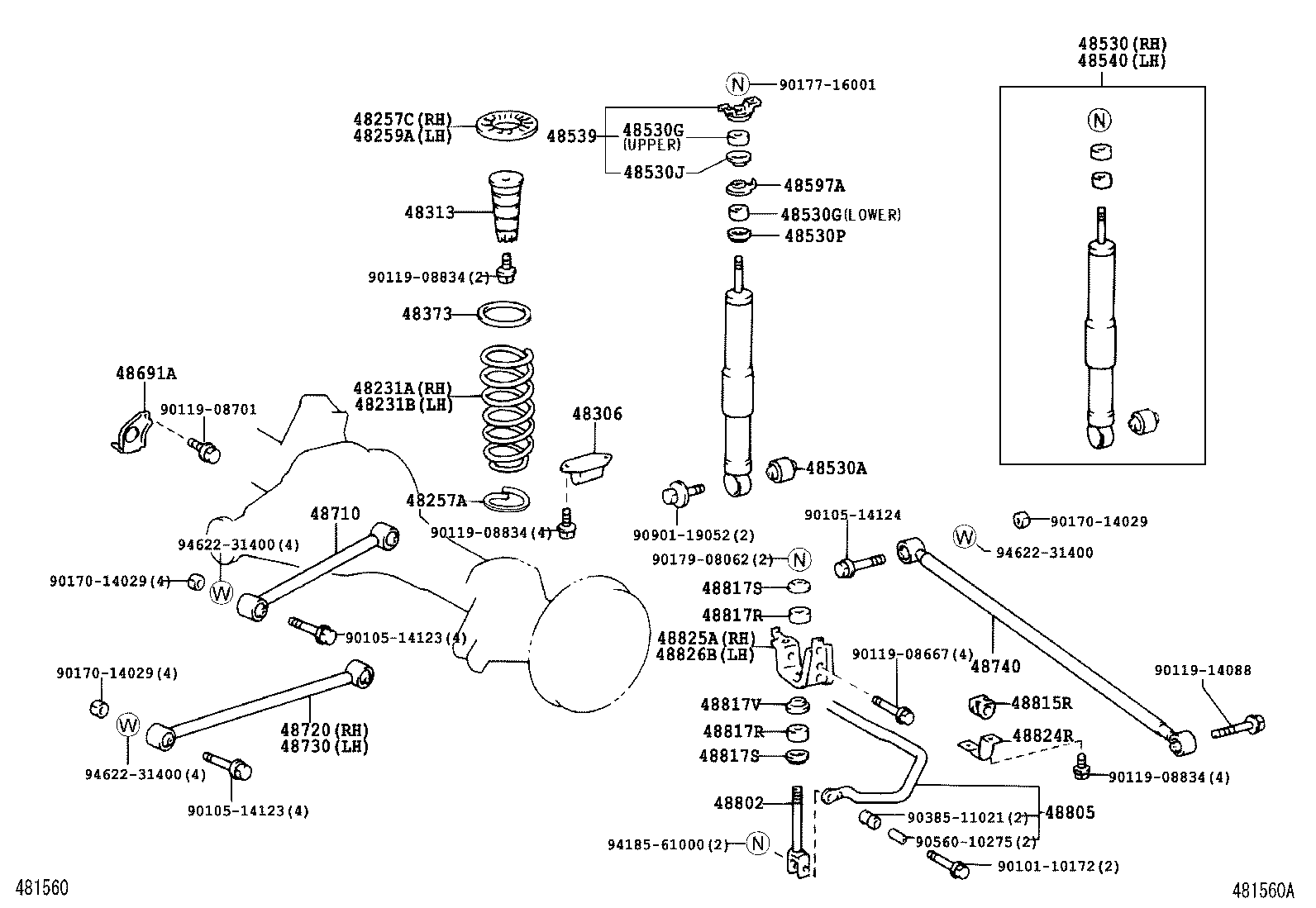 48231-6A710 SPRING, COIL, REAR RH product image