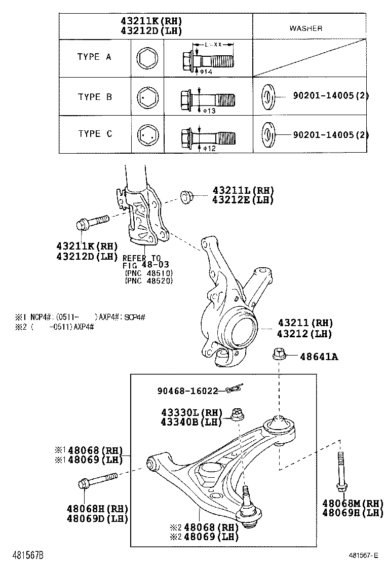43212-0D060 KNUCKLE, STEERING, LH product image