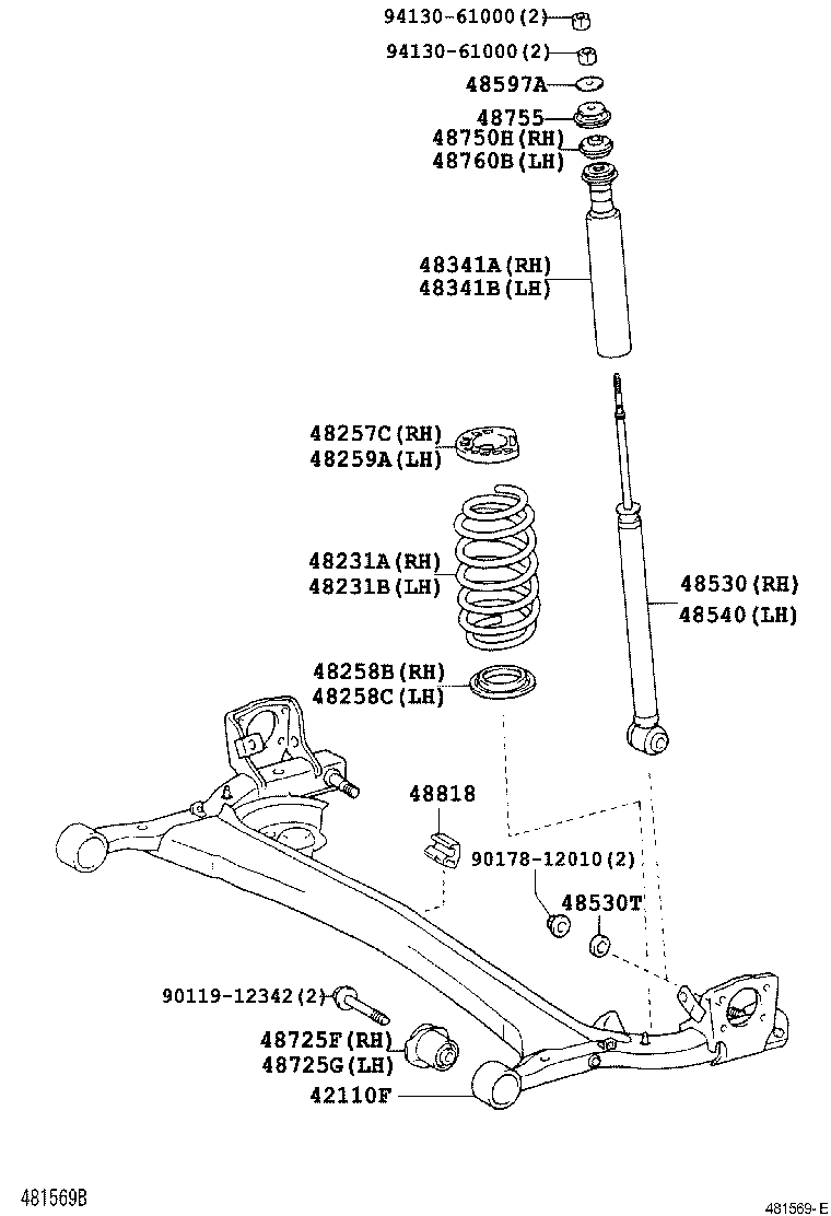 48231-0D060 SPRING, COIL, REAR RH product image