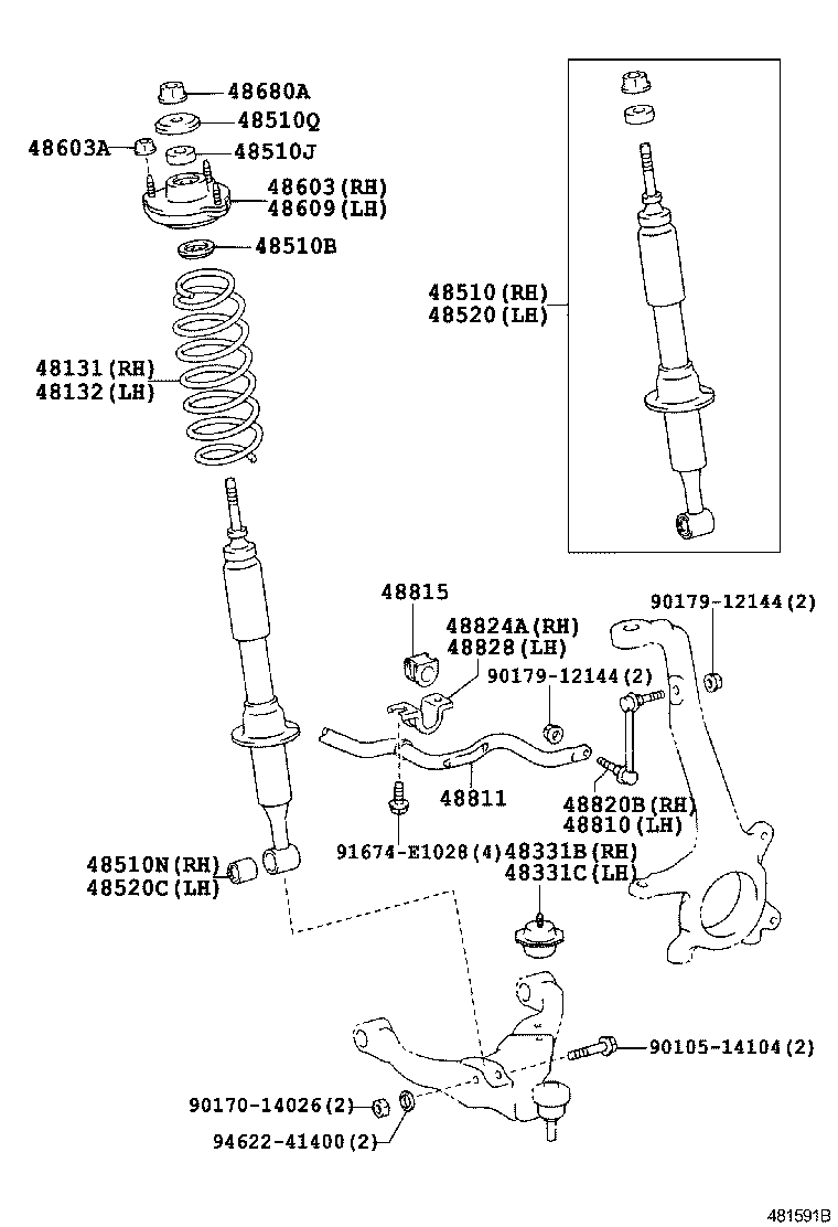 48131-35521 SPRING, FRONT COIL, LH product image