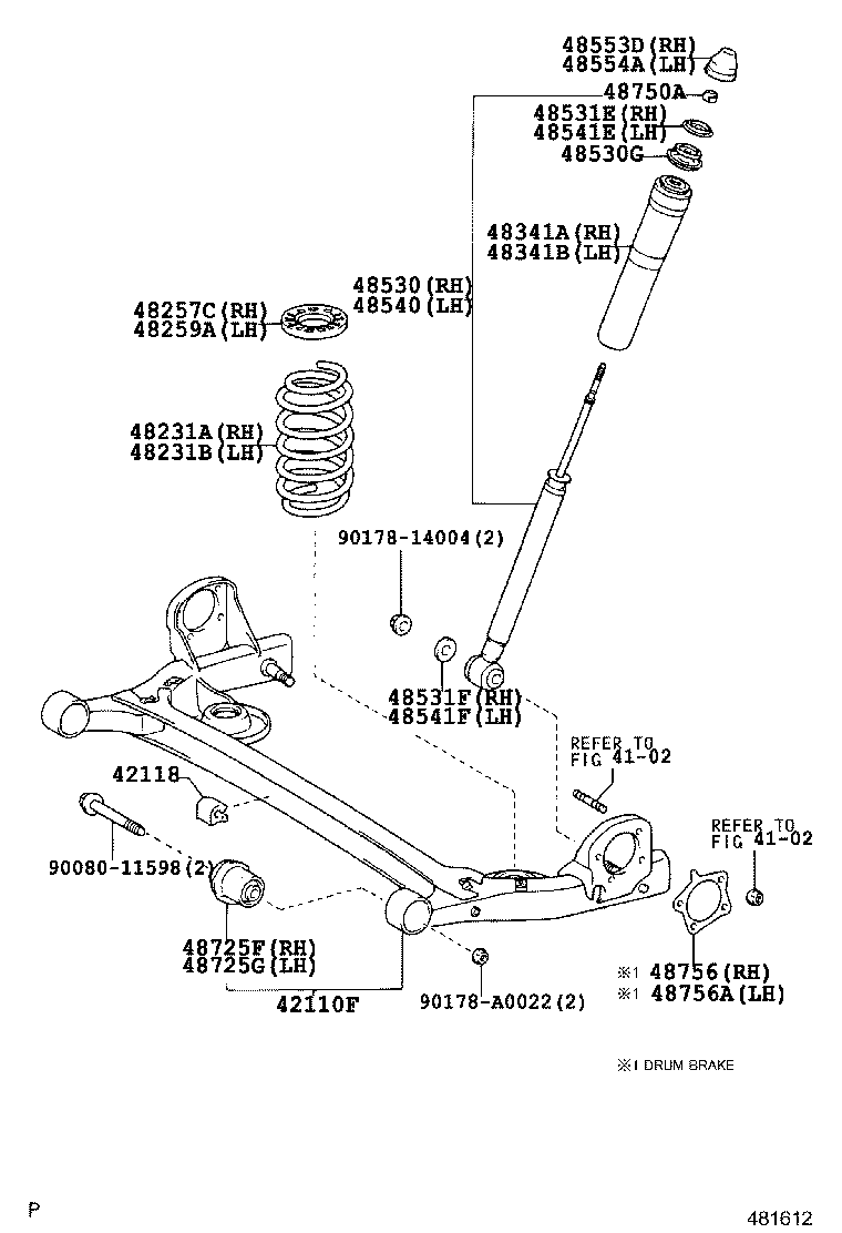 Toyota 48531-A9050 ABSORBER ASSY, SHOCK, REAR RH