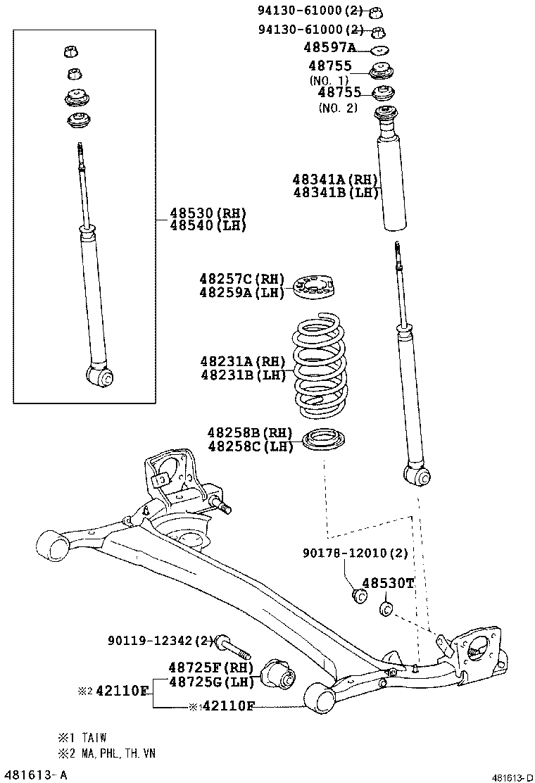 48231-0D060 SPRING, COIL, REAR RH product image