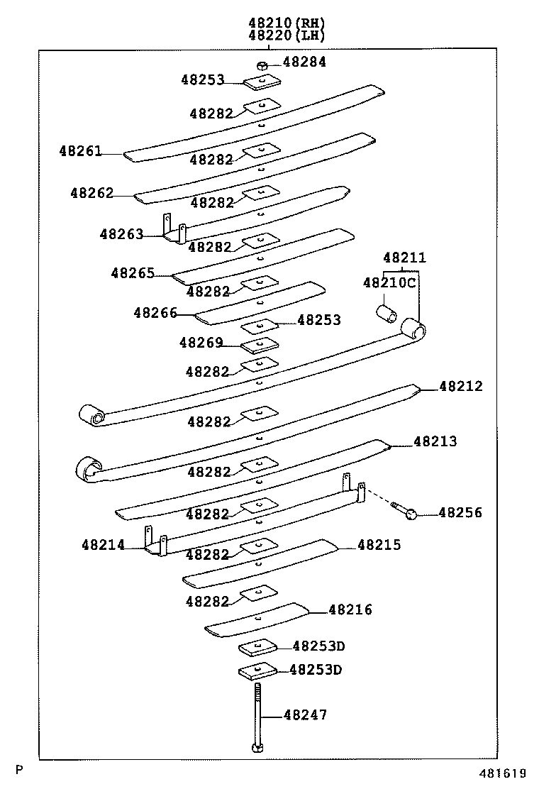 48042-37051 SHACKLE SUB-ASSY, REAR SPRING, NO.2 product image