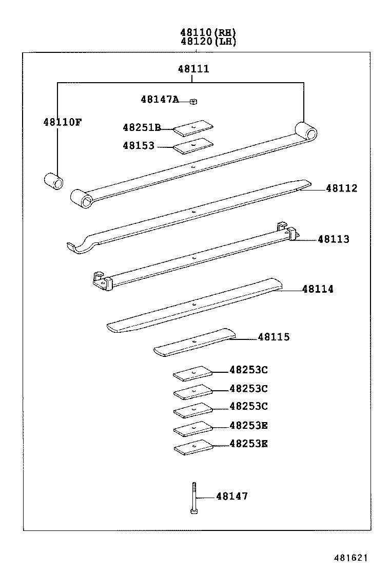 48101-3V430 LEAF, FRONT SPRING, NO.1 product image