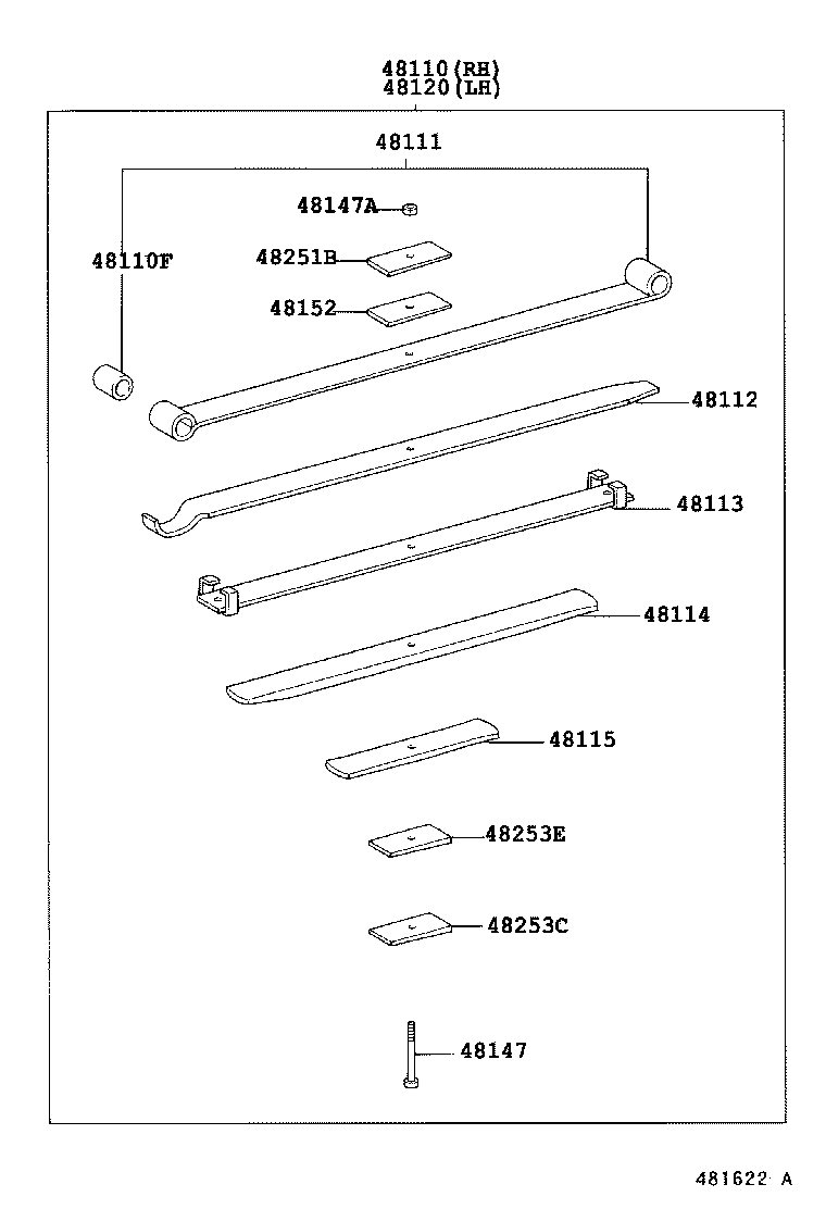 48101-3V430 LEAF, FRONT SPRING, NO.1 product image