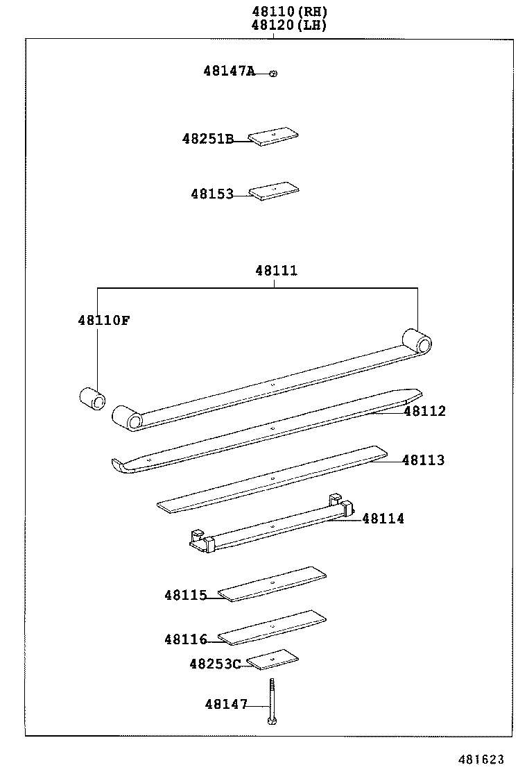 48101-3V430 LEAF, FRONT SPRING, NO.1 product image