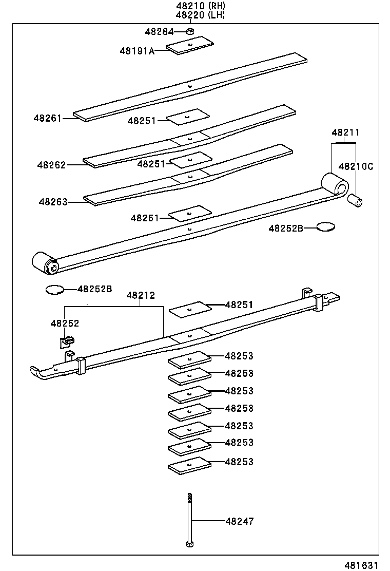 48042-37051 SHACKLE SUB-ASSY, REAR SPRING, NO.2 product image