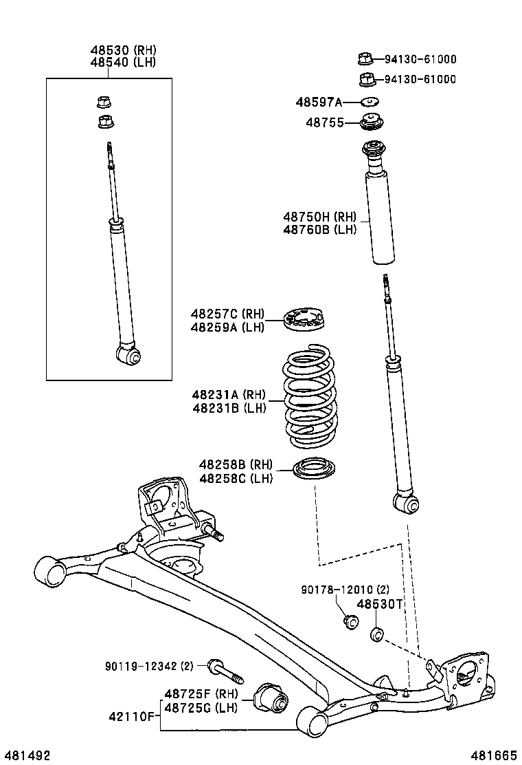 48231-46040 SPRING, COIL, REAR RH product image