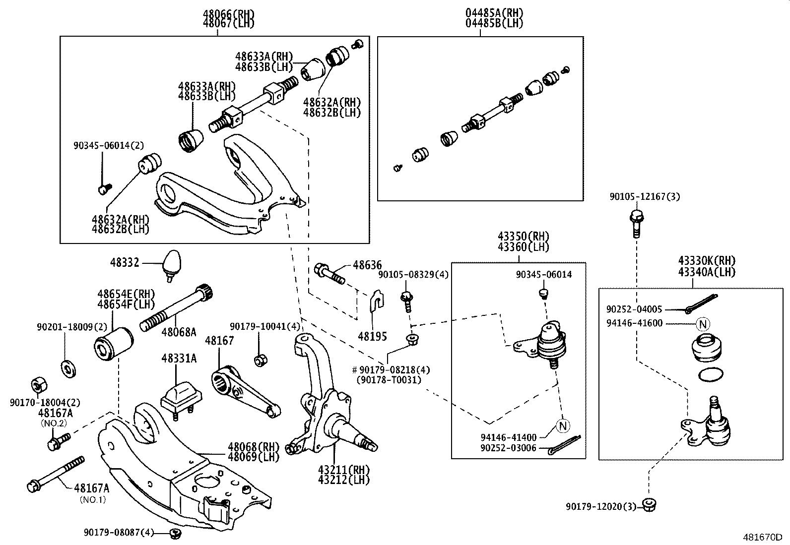 48069-35100 ARM SUB-ASSY, FRONT SUSPENSION, LOWER NO.1 LH product image