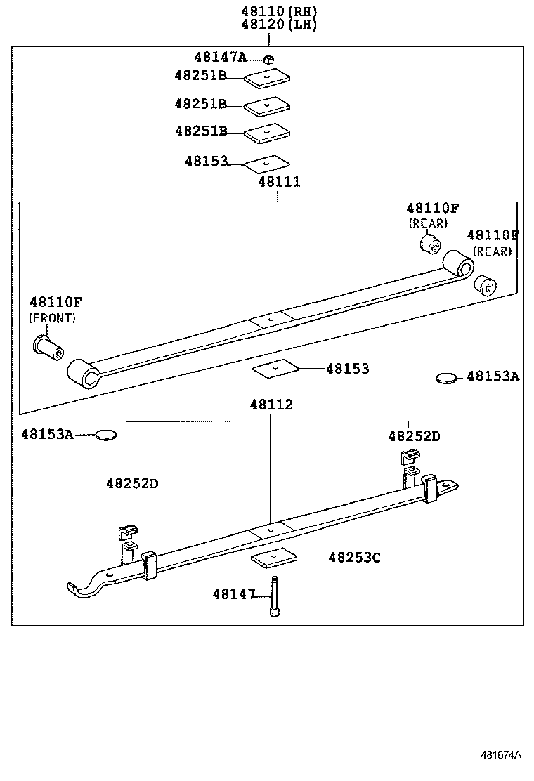 48101-37340 LEAF, FRONT SPRING, NO.1 product image