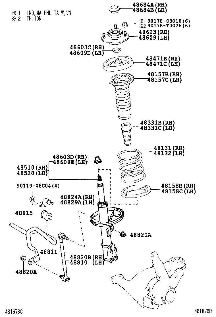 48131-0Z043 SPRING, FRONT COIL, RH product image