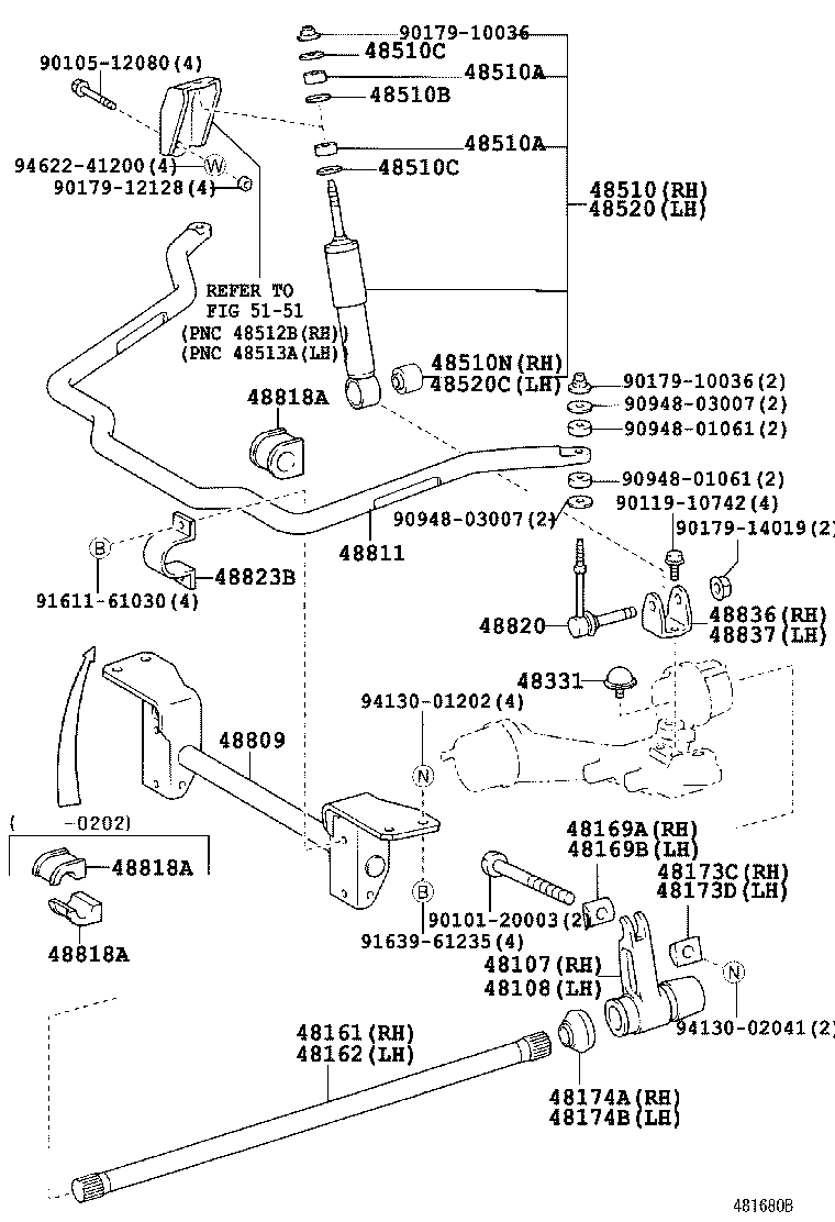 48155-3B470 NUT, FRONT SPRING CENTER BOLT product image