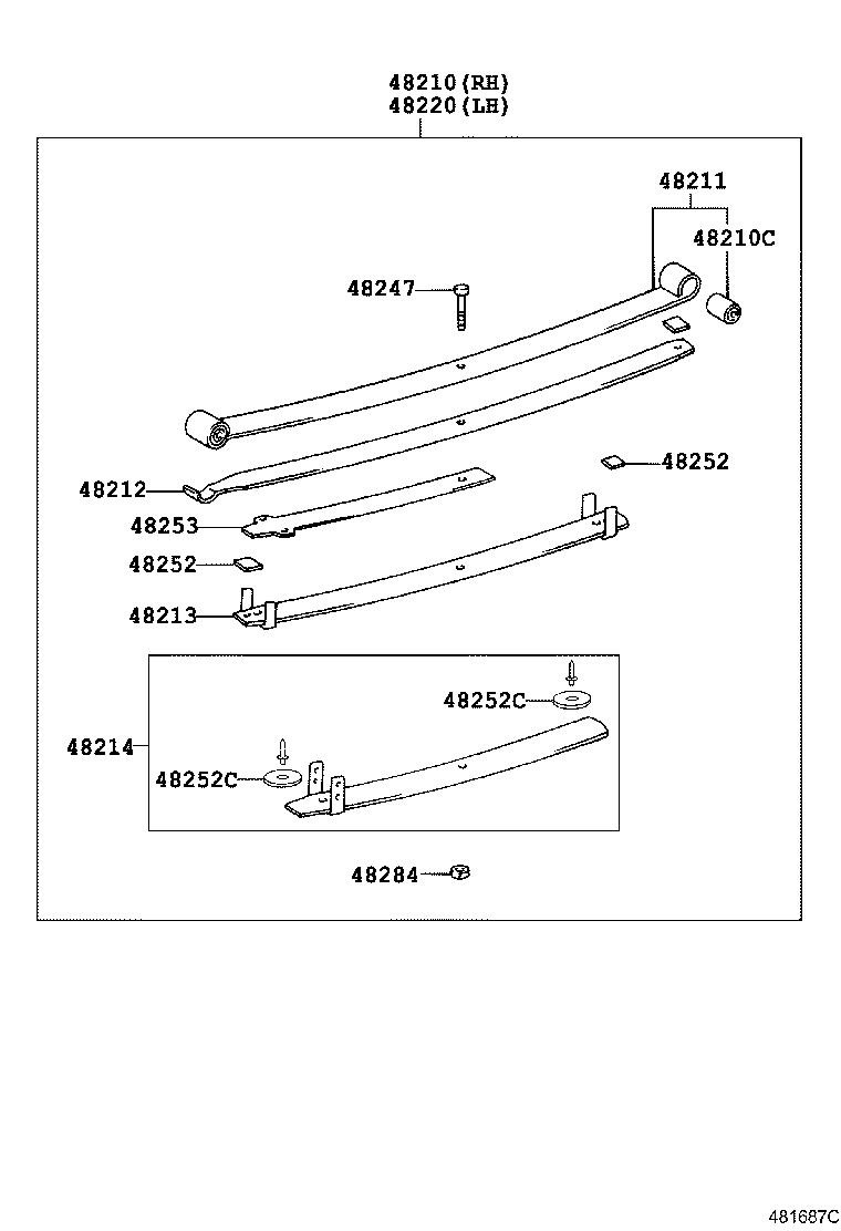 48046-26111 SEAT SUB-ASSY, SPRING U BOLT, RH product image