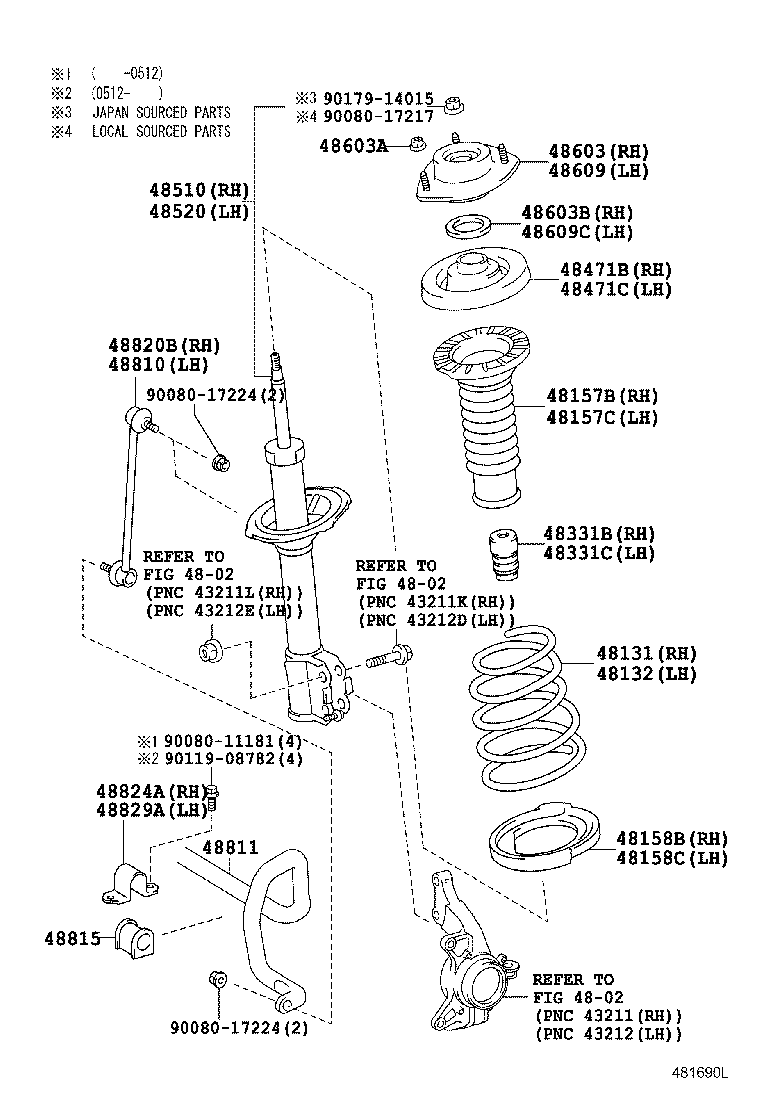 Toyota 48131-AA131 SPRING, FRONT COIL, RH
