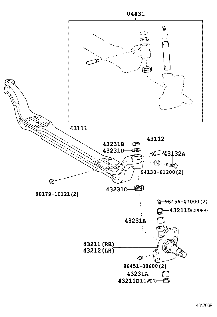 43330-89025 JOINT ASSY, LOWER BALL, FRONT RH product image