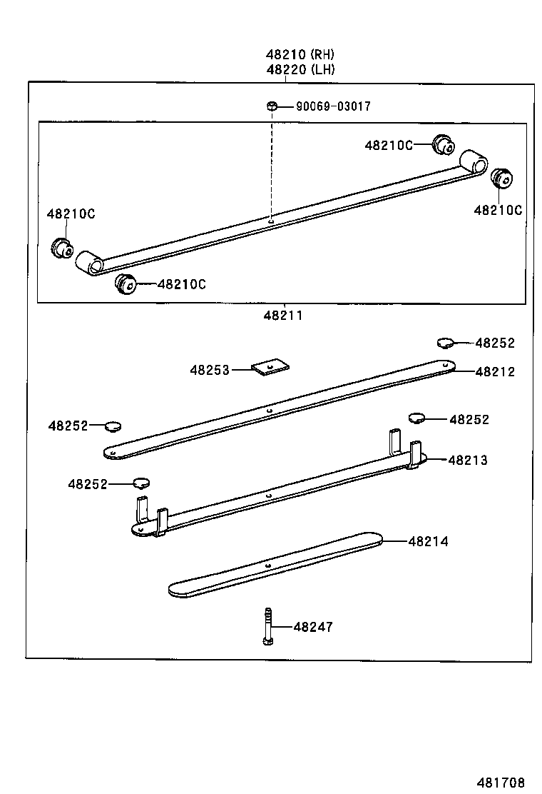 48414-34030 BRACKET, SPRING, NO.3 RH product image