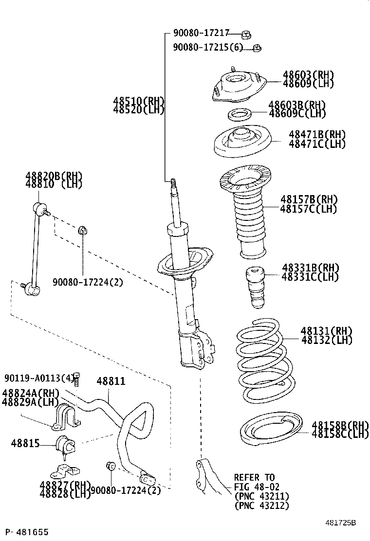 Toyota 48131-0E020 SPRING, FRONT COIL, RH