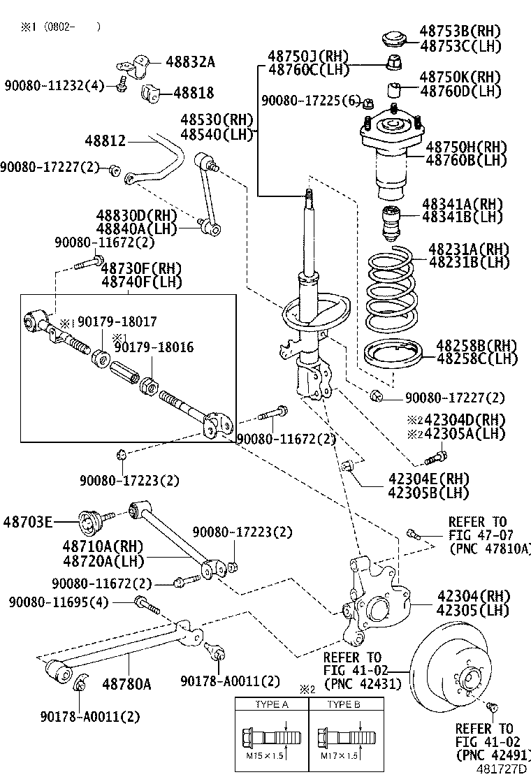Toyota 42305-0E012 CARRIER SUB-ASSY, REAR AXLE, LH