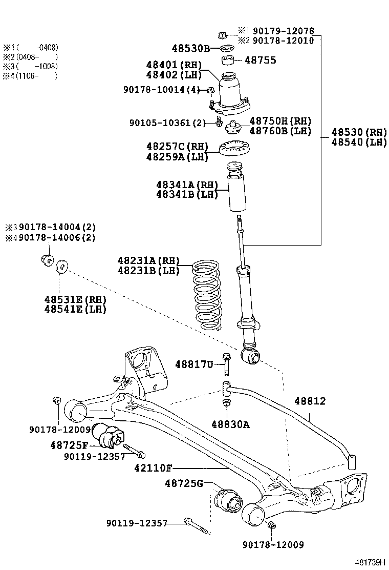 48070-32040 BRACKET ASSY, REAR SUSPENSION ARM, LH product image