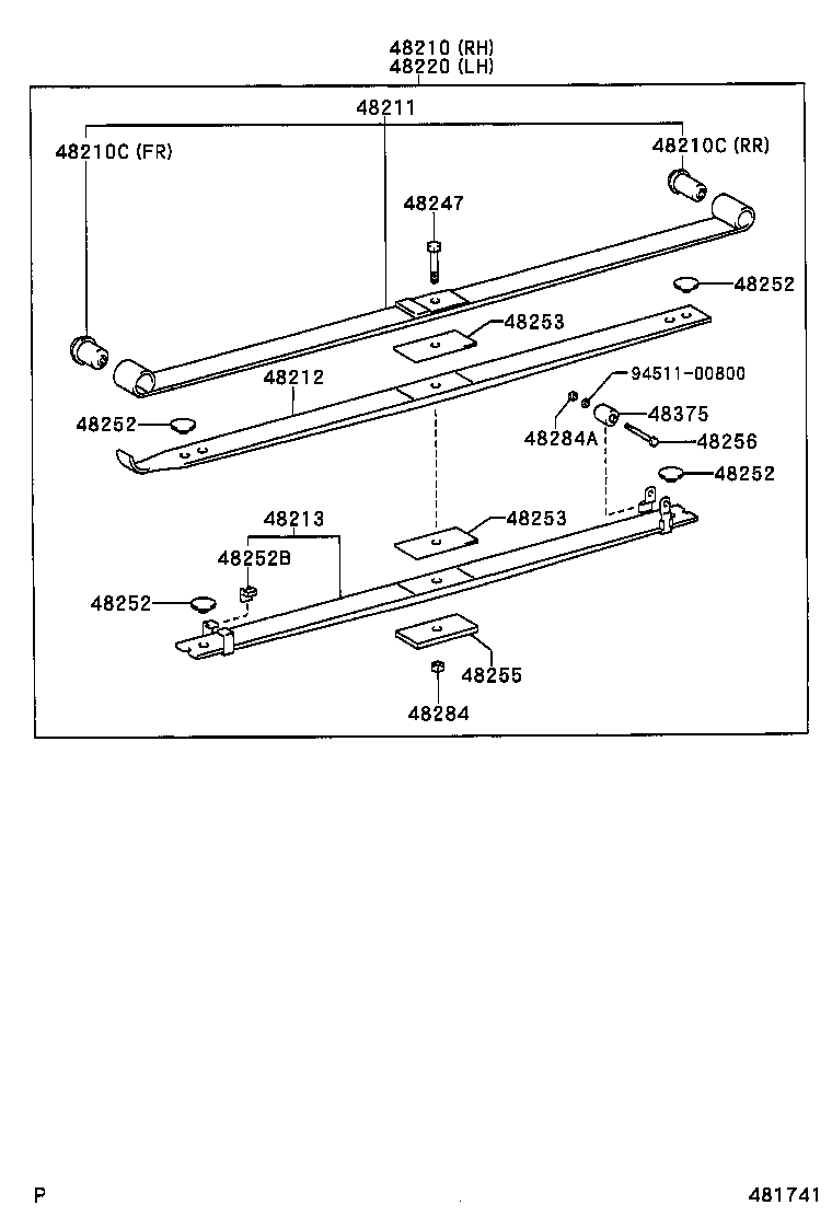 48041-36090 SHACKLE SUB-ASSY, REAR SPRING, NO.2 product image