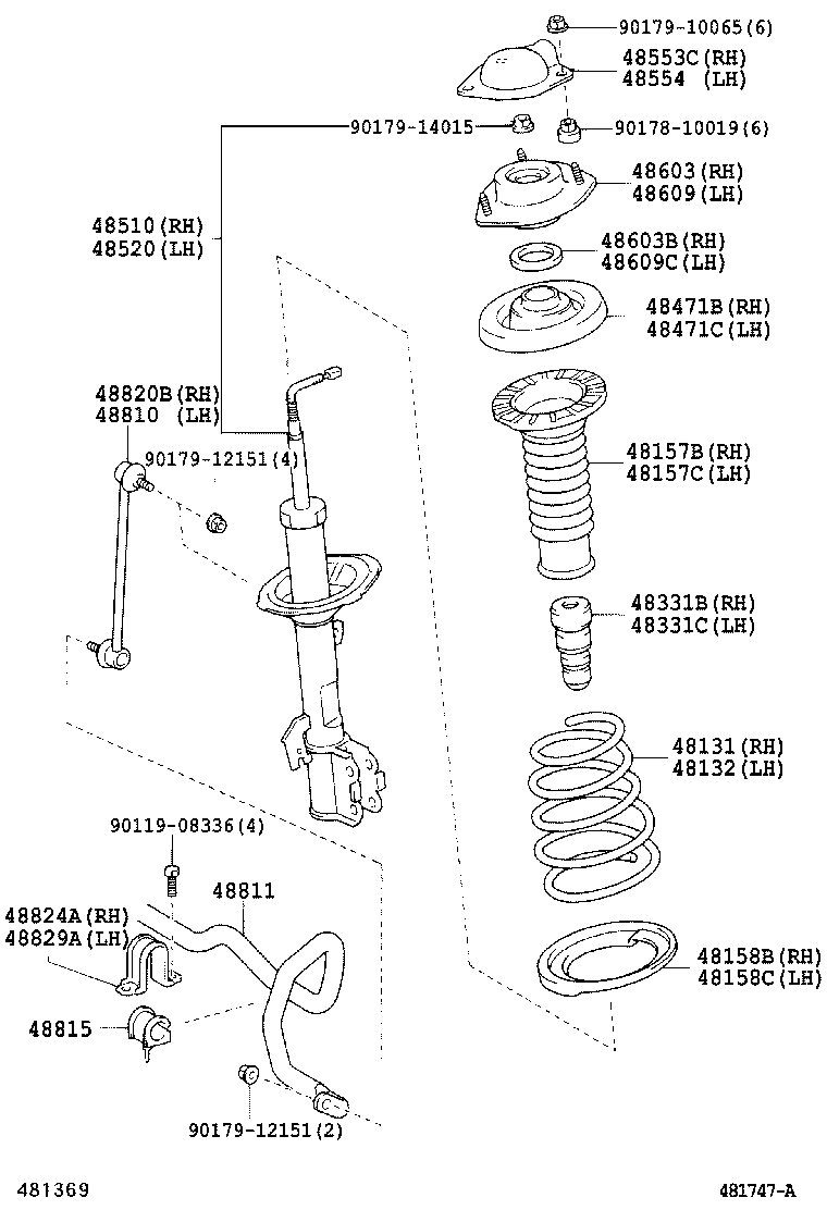 48131-28860 SPRING, FRONT COIL, RH product image