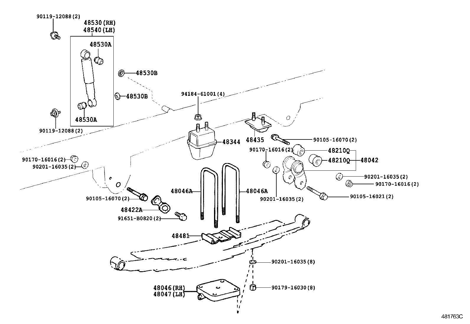 48210-37C20 SPRING ASSY, REAR RH product image