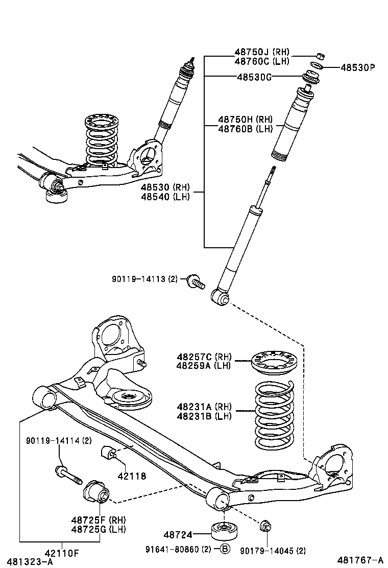 48231-44110 SPRING, COIL, REAR RH product image