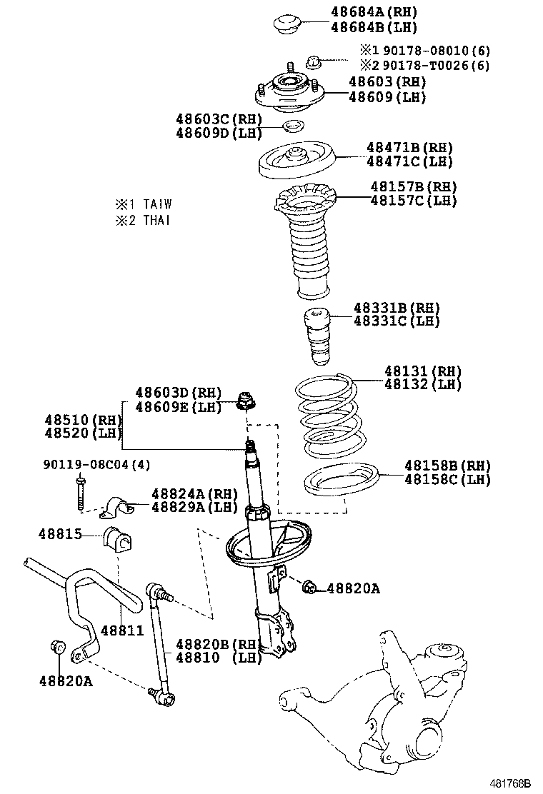48131-68050 SPRING, FRONT COIL, RH product image