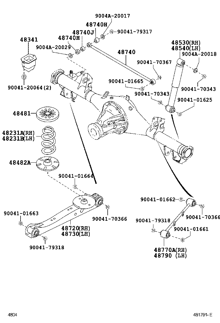 Toyota 48531-BZ050 ABSORBER ASSY, SHOCK, REAR RH