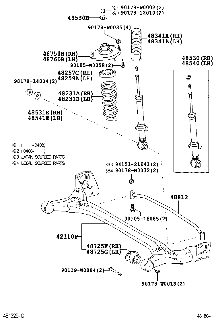48231-0F010 SPRING, COIL, REAR RH product image