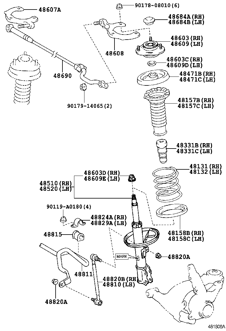 Toyota 48131-0Z080 SPRING, FRONT COIL, RH