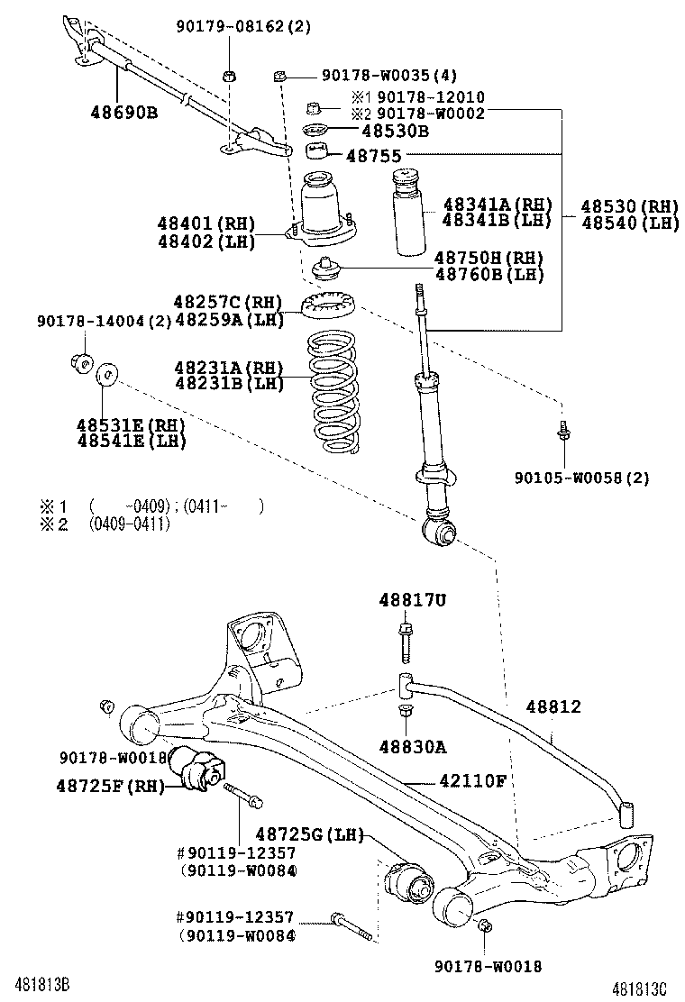 48401-12010 BRACKET SUB-ASSY, REAR SPRING, FRONT RH product image
