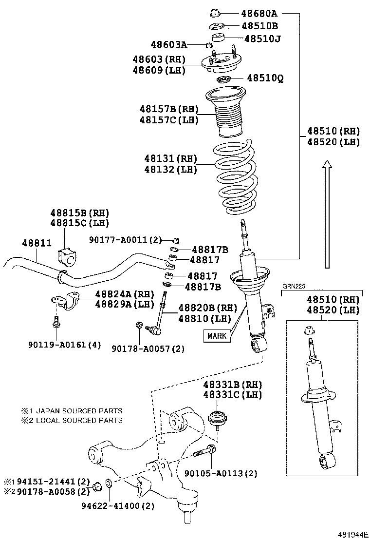 Toyota 48131-04491 SPRING, FRONT COIL, RH