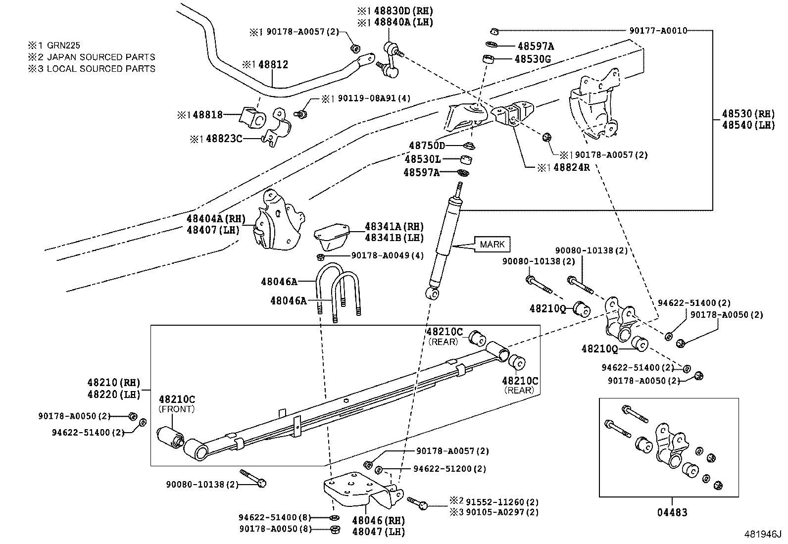 Toyota 48530-8Z048 ABSORBER ASSY, SHOCK, REAR RH