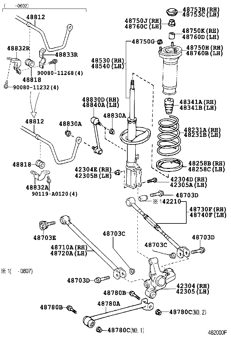 Toyota 42305-06101 CARRIER SUB-ASSY, REAR AXLE, LH