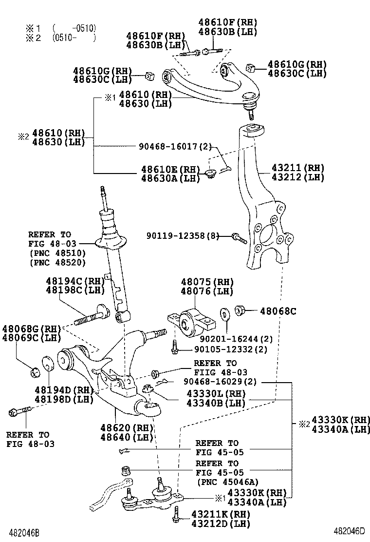 43340-0N010 JOINT ASSY, LOWER BALL, FRONT LH product image