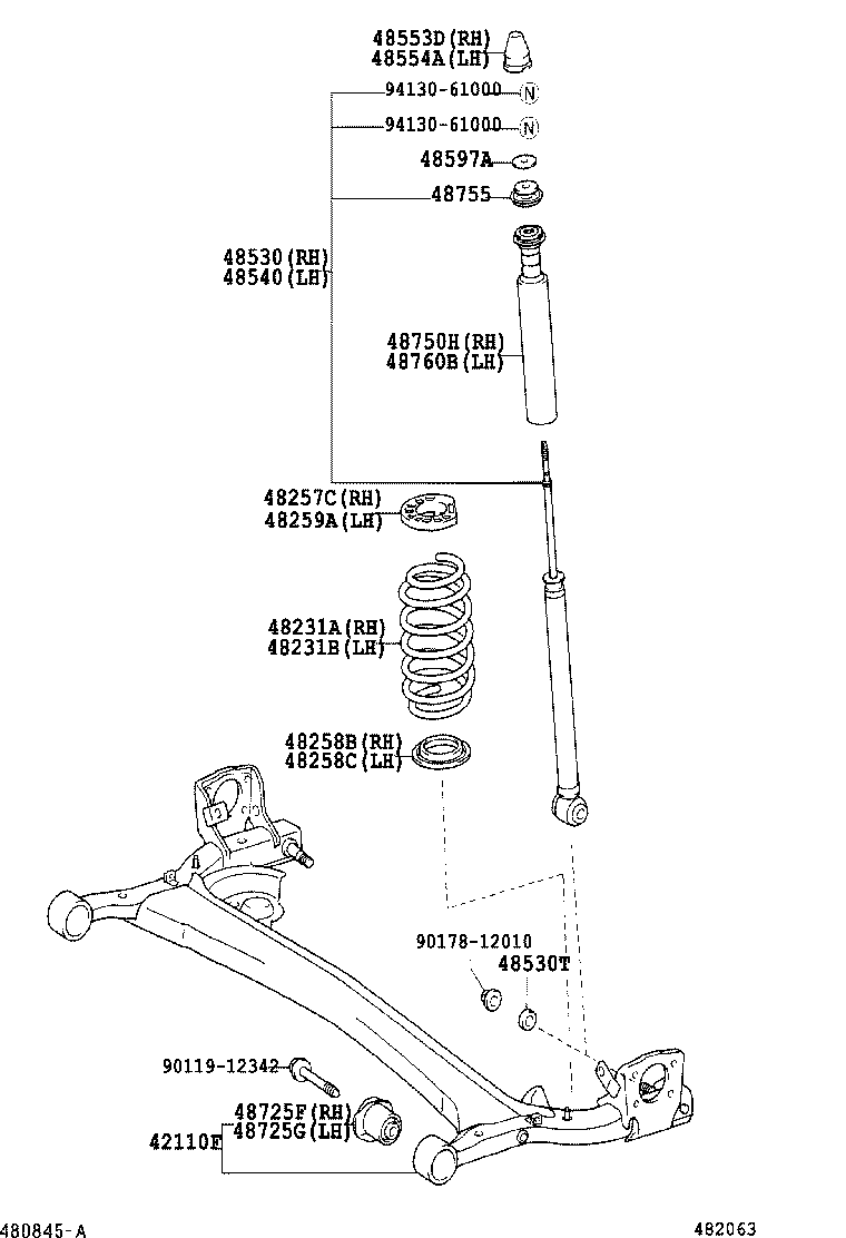 48231-52720 SPRING, COIL, REAR RH product image