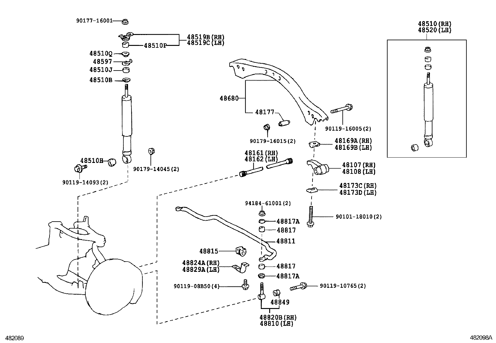 48161-60100 SPRING, TORSION BAR, RH product image
