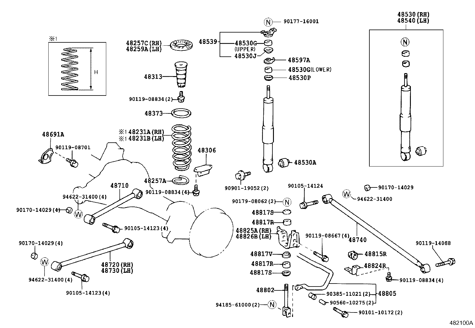 48231-6A340 SPRING, COIL, REAR RH product image