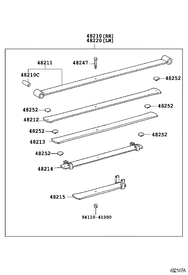 48247-3D010 BOLT, REAR SPRING, CENTER product image