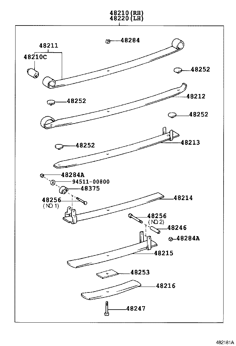 48203-35860 LEAF, REAR SPRING, NO.4 product image