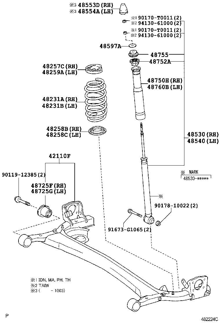 48231-0D221 SPRING, COIL, REAR RH product image