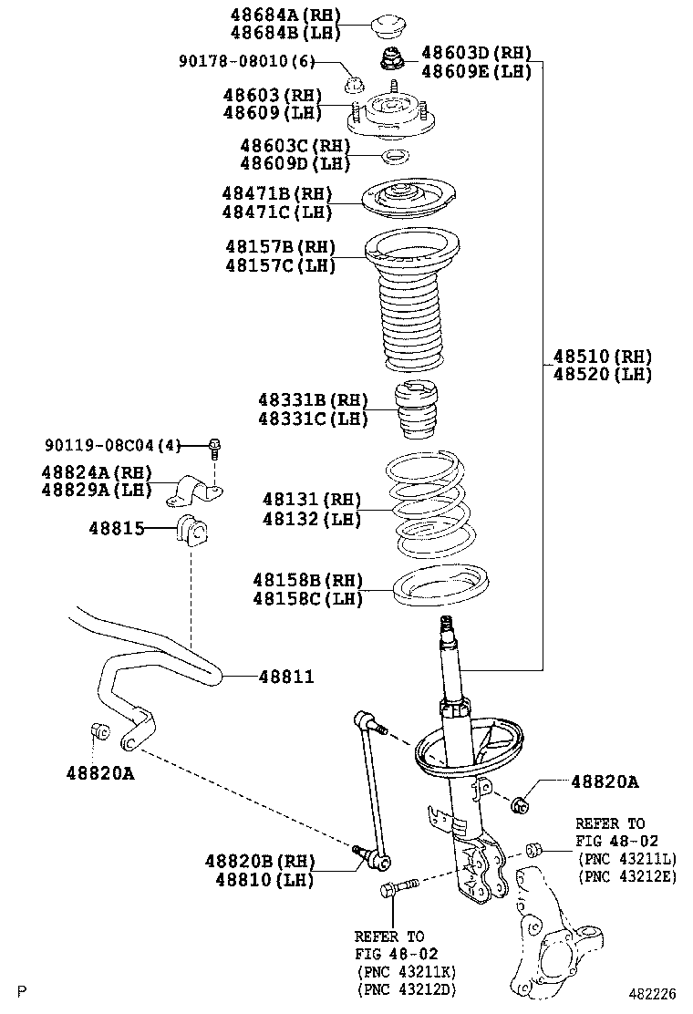48510-80295 ABSORBER ASSY, SHOCK, FRONT RH product image